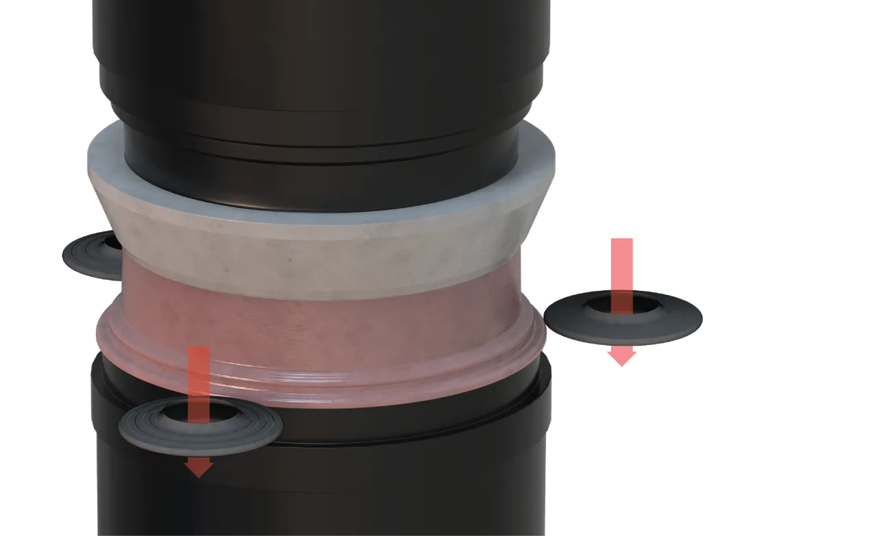 Rollers forming the rim against the mold